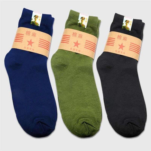 Men's Mid-Calf Summer Socks, Black and Blue Deodorant Absorbent Uniform Sports Socks for Business, Random