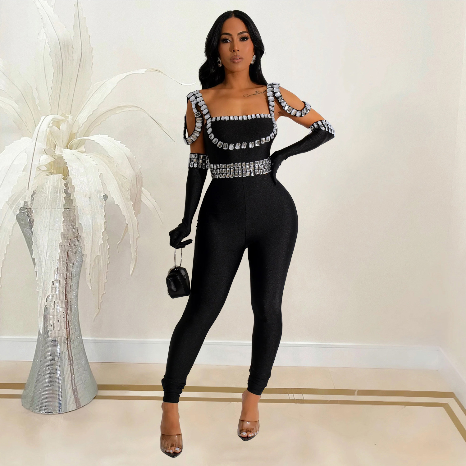 C7001 Aliexpress transfronterizo Amazon estación independiente de moda europea y americana ropa de mujer nueva línea de perforación caliente pantalones largos