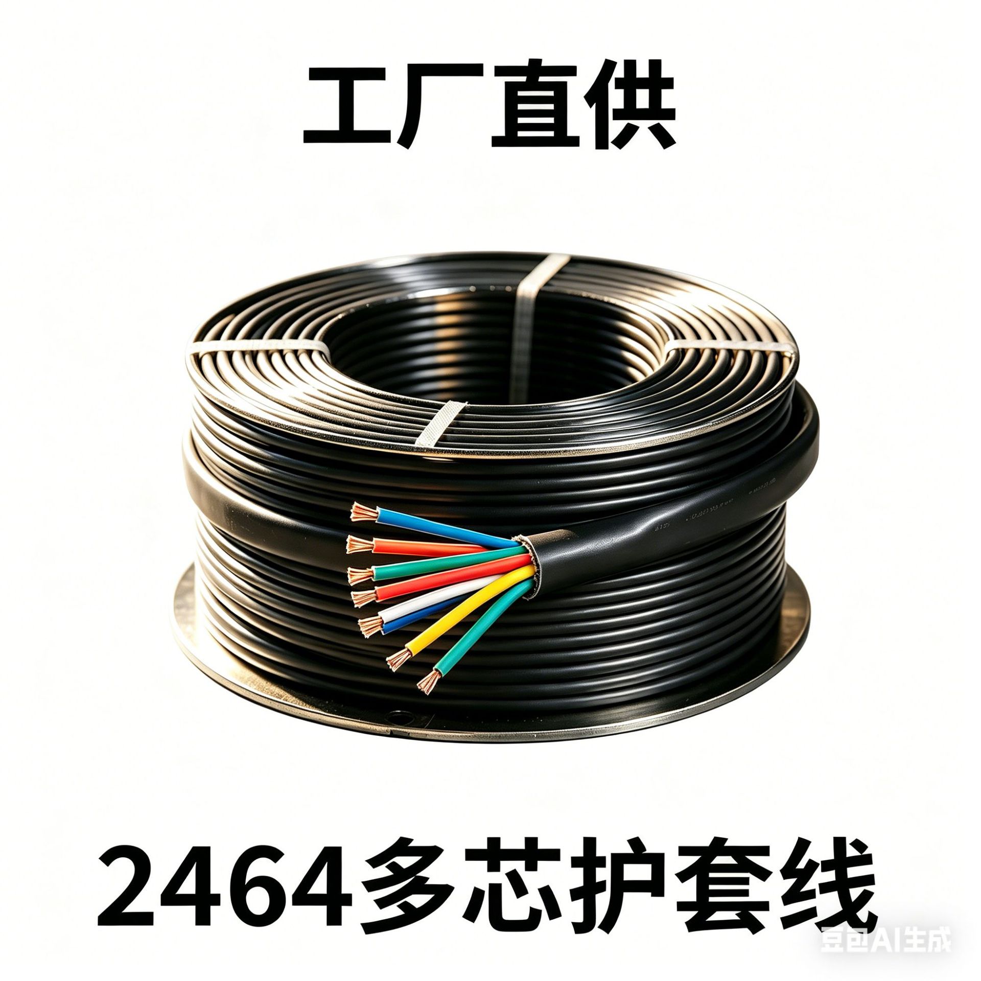 2464 纯铜屏蔽线束 多芯控制线 电子电源线护套线 设备连接线加工