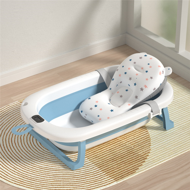 Baño de temperatura para bebés, hogar plegable, puede sentarse, acostarse, aumentar el engrosamiento, baño para niños, cubo de baño para bebés