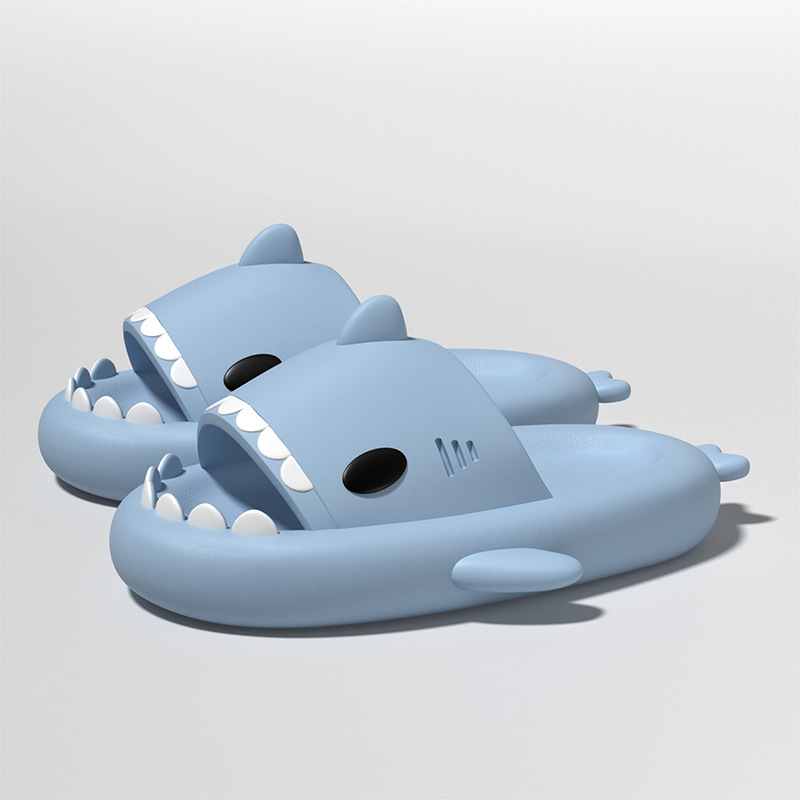 Nuevas zapatillas de tiburón primavera-verano zapatillas de tiburón anti olor caseras pareja zapatillas de sandalias EVA mujer