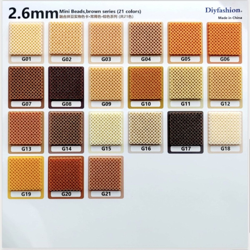 2.6mm Beading Refill Pack 1000 Pieces Bag g Color Series 21 Colors Brown Fusion Beads Mard Same Factory Fusion Beads
