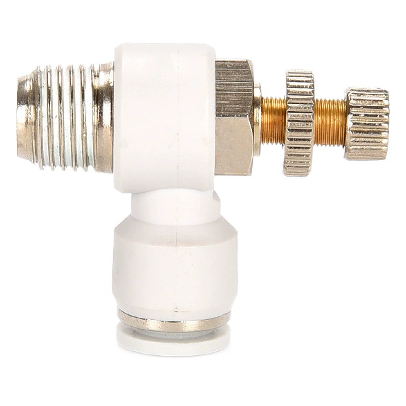 Дроссельный клапан Белый пневматический клапан регулятора цилиндра одностороннего трубопровода с регулировкой скорости SA8 SL4-M5/6-01/8-02/медное соединение