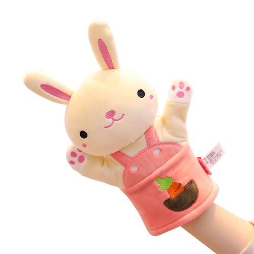 Soothing Cute Hand Puppet Plush Toy Rabbit Panda Preschool Education Doll Parent-child Interactive Storytelling Finger Doll