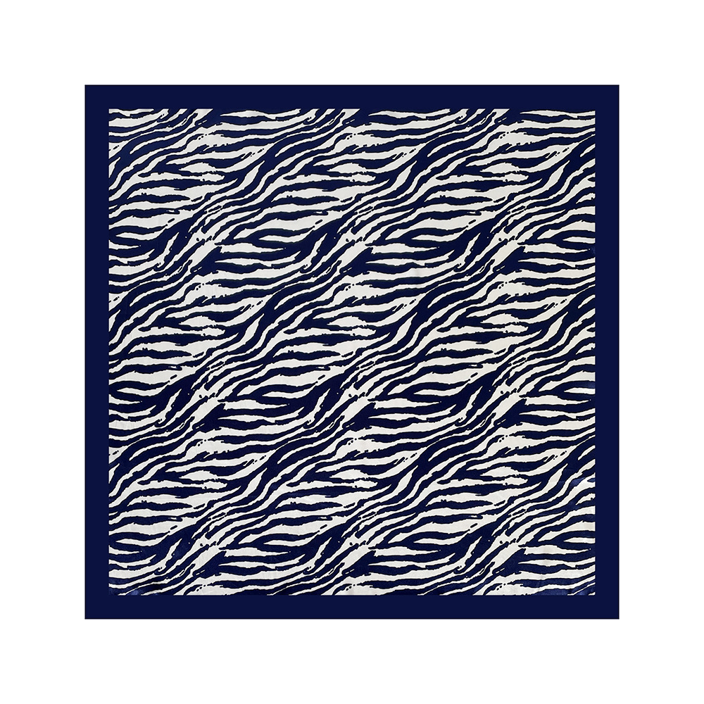 Lenço quadrado de seda estampado zebra echarpe feminina_voghion.com