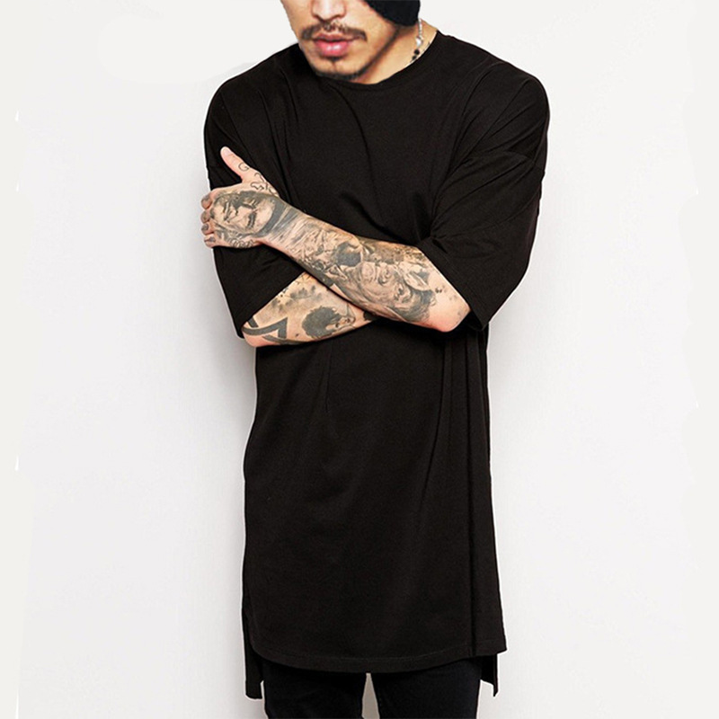 European and American Youth Hip-Hop Extbottomed Short-Sleeved T-Shirt Loose Men's High Street Long Bottoming Shirt Men's Extbottomed T-Shirt European and American Youth Hip-Hop Extbottomed Short-Sleeved T-Shirt Loose Men's High Street Long Bottoming Shirt Men's Extbottomed T-Shirt