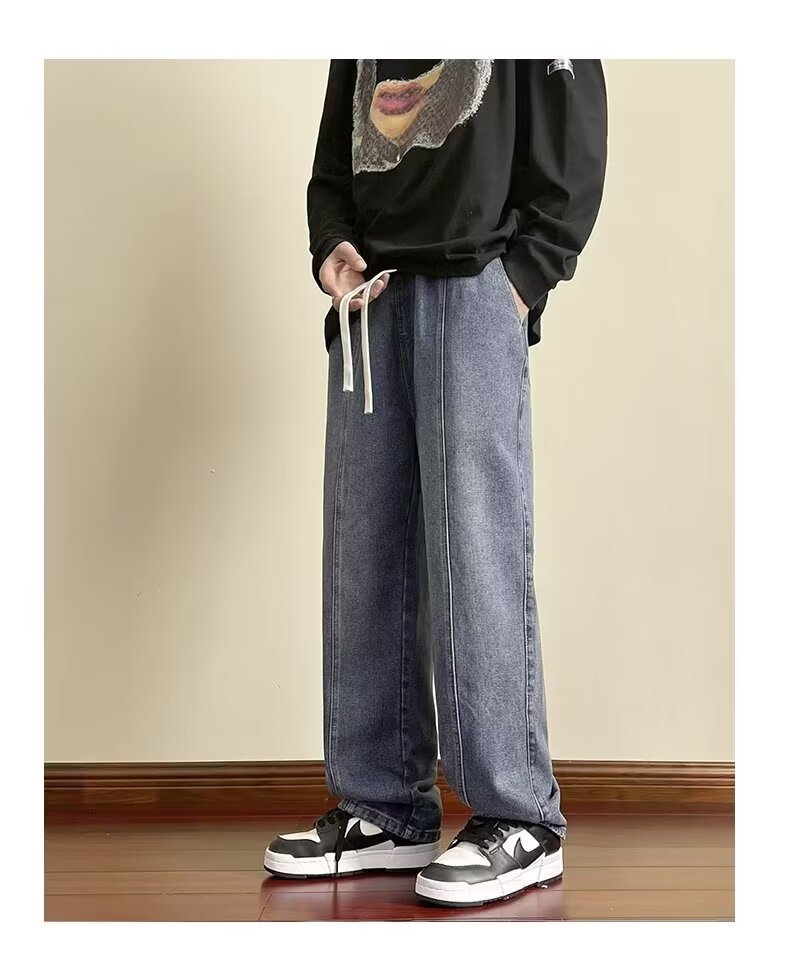 Vaqueros para hombre 2024 marca de moda de primavera y otoño americano recto suelto traje de trabajo para niños pantalones casuales anchos