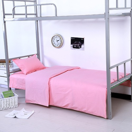 5ZV7 three-piece school bedding set, cotton sheets, quilt covers, quilt covers, pillowcases, thickened polyester college dormitory