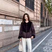 2025冬国风羽绒服女短款鹅绒服小个子新中式羽绒服皮毛一体皮草羽