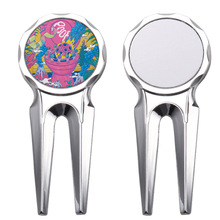 跨境亚马逊供应欧美高尔夫球叉热转印源头厂家个性创意锌合金球叉