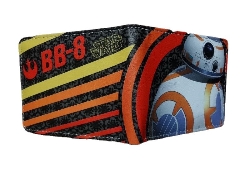 Cartera de Star Wars alrededor del cine y la televisión, guerrero negro, soldado blanco, cartera corta de dos plegados, cartera PU para hombres adolescentes