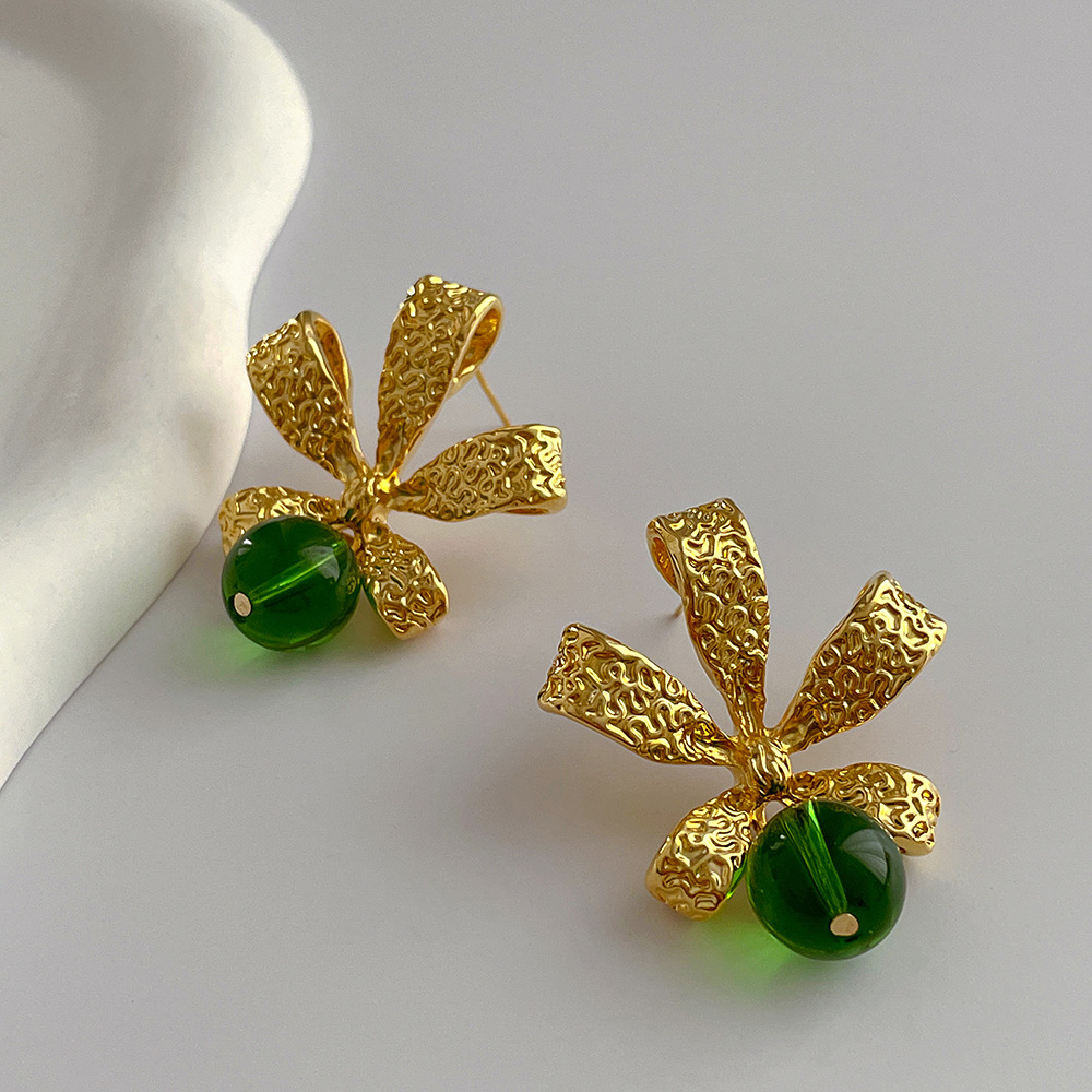 Retro Flower Copper Plating Drop Earrings 1 Pair