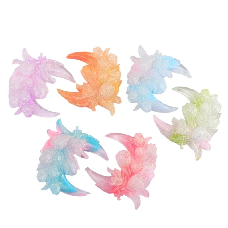 新しい月の花束は夜光樹脂の部品を染めてdiy携帯の携帯電話の携帯電話のクリームのヘアピンの収納箱を作ります。