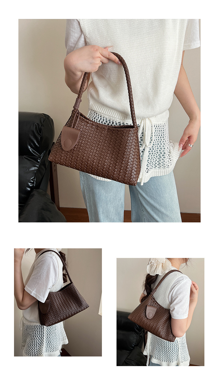 Woven Pattern Large Capacity Tote Bag For Women Stylish Shoulder Bag_voghion.com