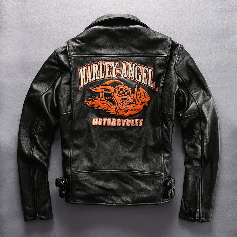 Кожаное пальто Harleyangel мужское, прямая поставка производителей Harley HA-38, куриная кожа, кожаная куртка