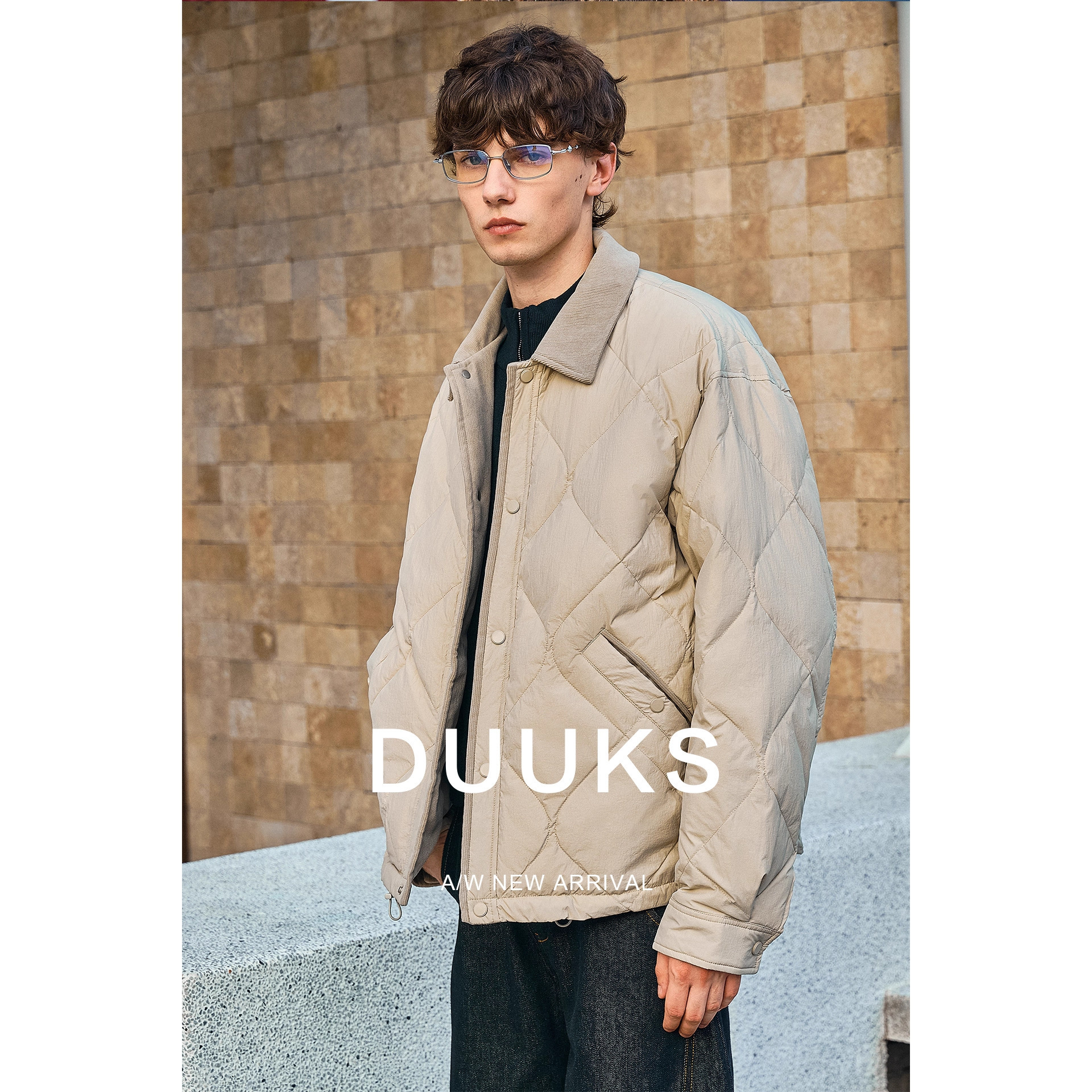 Authentic Quilted Splicing Lightweight down Jacket Men's Jacket 2025 New Autumn and Winter Short Warm Stand-Up Collar Top