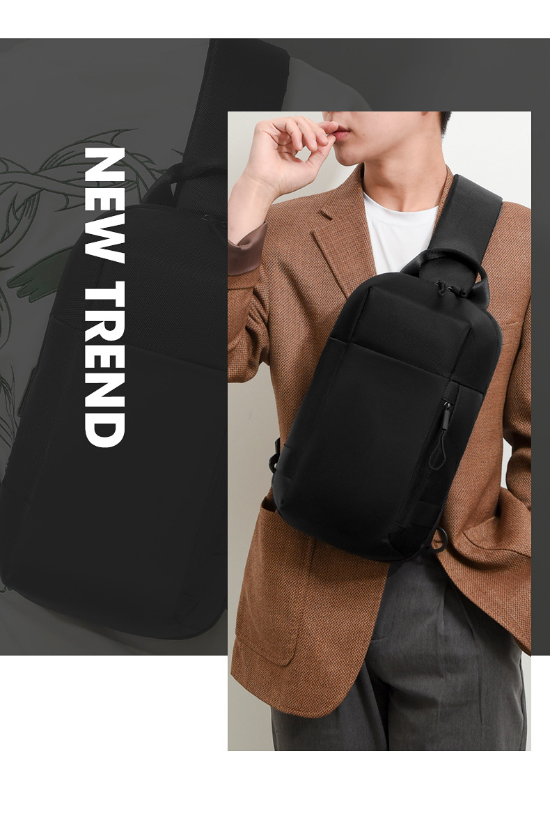 Stylish Men's Crossbody Bag Large Capacity Functional Chest Pack_voghion.com