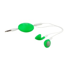 廠家定制高音質伸縮耳機  綠色直插型3.5mm有線耳機帶麥