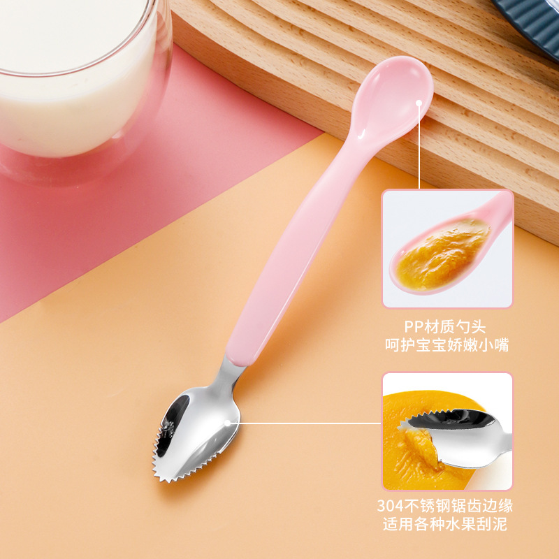 304 aprendiendo a comer entrenamiento cuchara de comer para niños cuchara de bebé comida complementaria vajilla de autoalimentación herramienta de tenedor