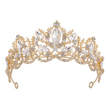 新款高档奢华水晶新娘头饰 合金皇冠结婚发饰宴会晚会盘发头冠
