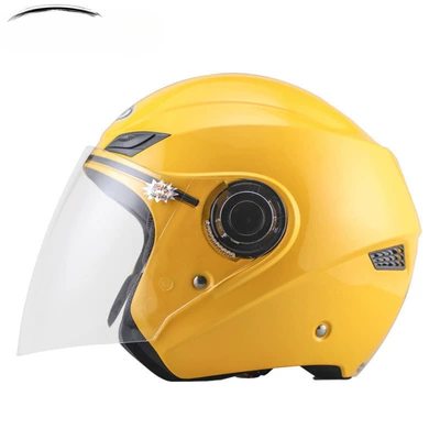 Motosiklet dəbilqələri | suitable for autumn and winter, half-face - yellow