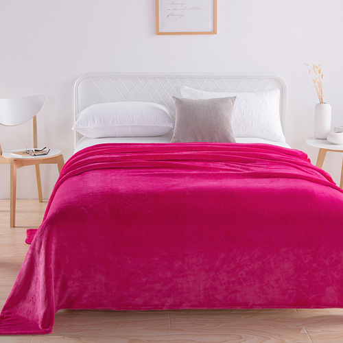 Pure Color Minimalist Flannel Blanket Wholesale Home Office Nap Air Conditioning Blanket Washable Machine Washable Cover Blanket Summer