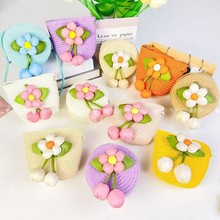 儿童小包包女孩草包编织包手机斜挎夏季出游海边景区零钱包批发