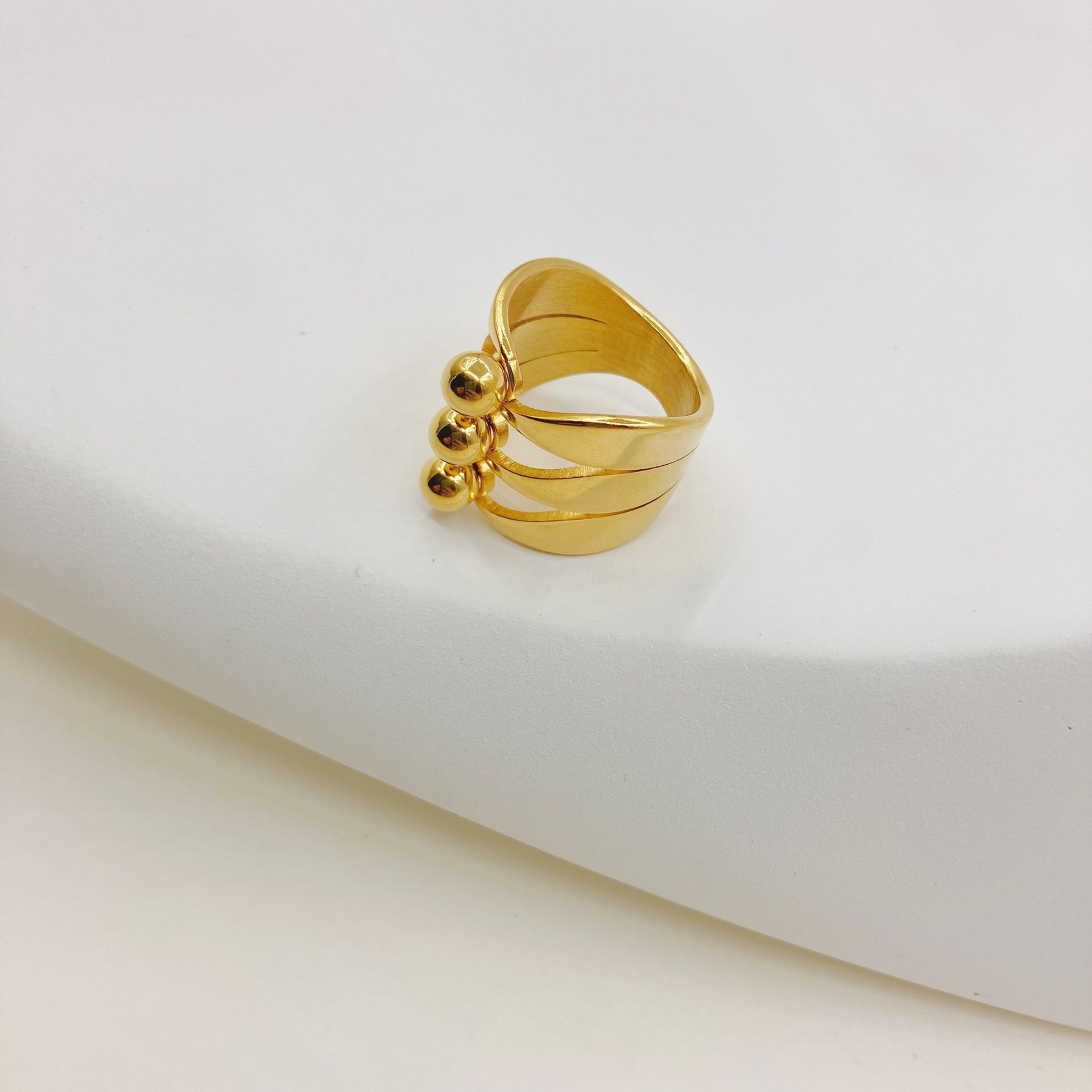 Fashion Geometric Stainless Steel Plating Open Ring