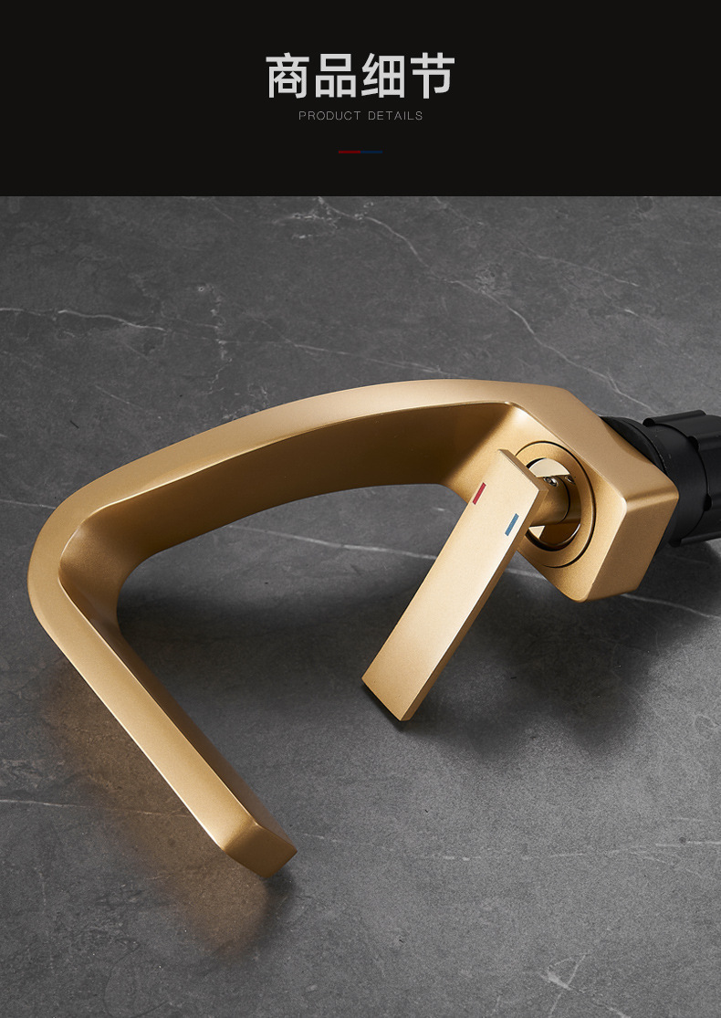 Cross-border light luxury washbasin, waterfall faucet, bathroom cold and hot, all-copper gold, Nordic creative faucet undefined