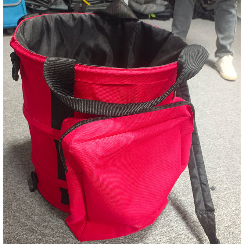 Supply canvas tool kit multifunctional camping sundries storage bucket steel wire foldable camping supplies trash can