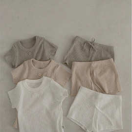 韩版儿童家居服薄款女童睡衣a类短袖短裤呼吸棉童装婴儿衣服夏季