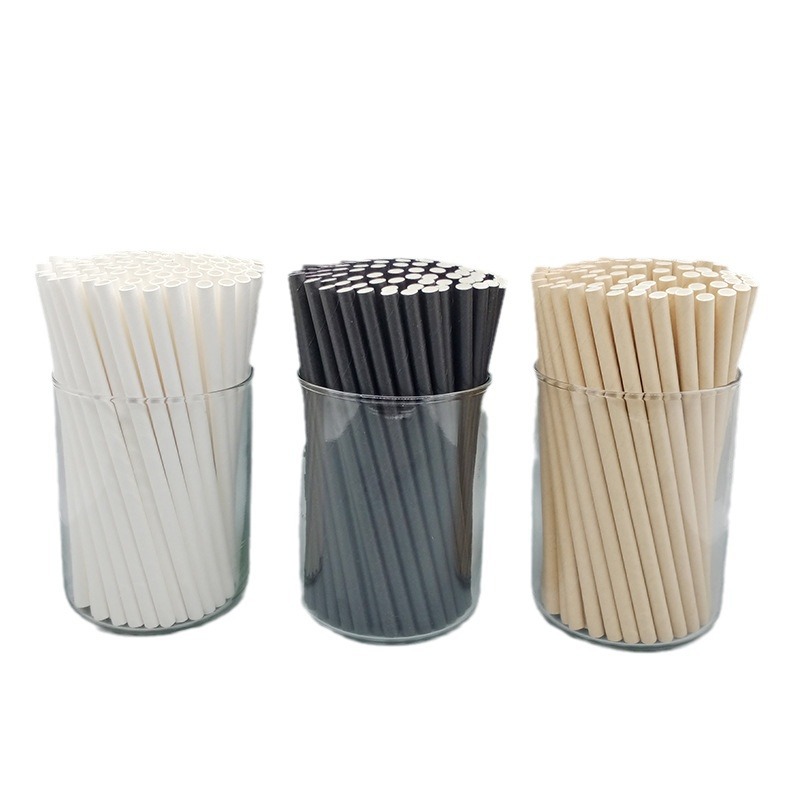 En stock al por mayor 6*145 paja de papel paja de café paja de papel desechable sola bolsa independiente engrosada cuatro capas