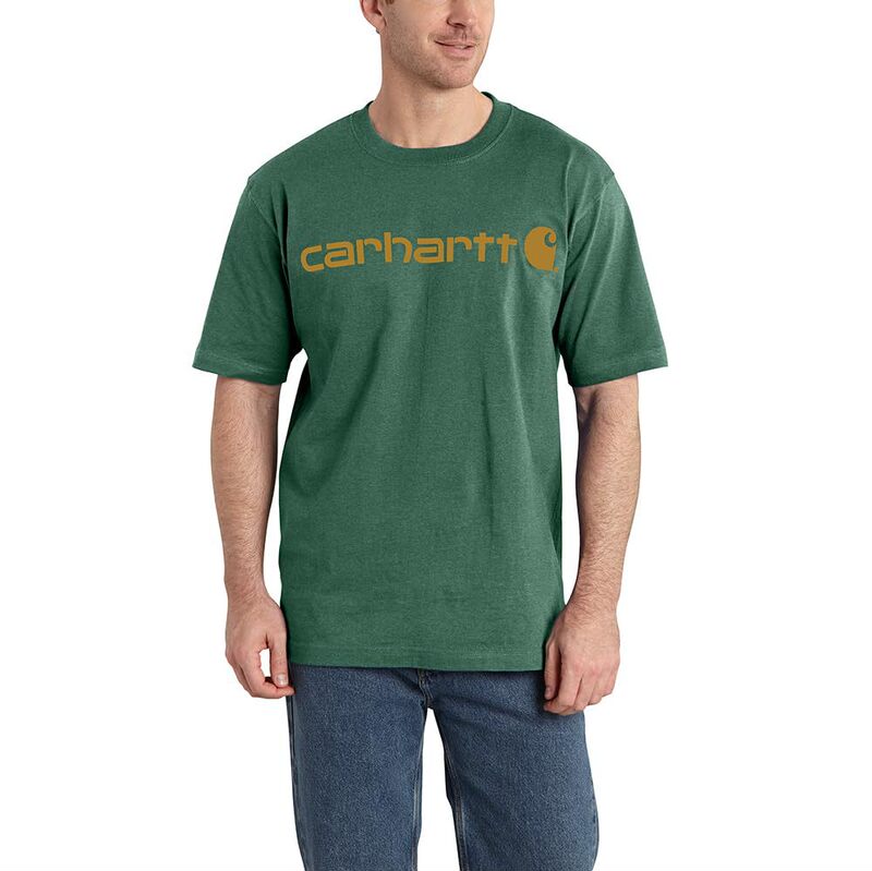 Carhartt Men's Relaxed Fit Heavyweight Short Sleeve Logo Graphic T-Shirt, Casual Tops Short Sleeve