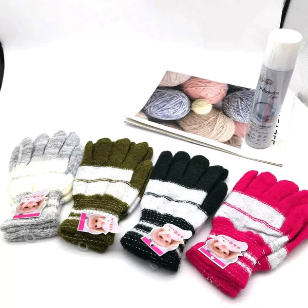 Autumn and winter warm men's and women's gloves thickened fleece-lined cycling wool gloves cold cycling knitted gloves wholesale