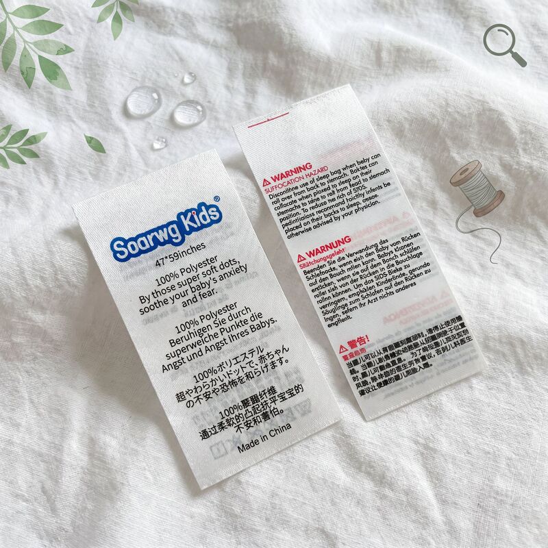 Household Products Washable Labels, Collar Wash Labels, Size Labels, Bag Fabric Labels, Non-Fading Wash Labels, Satin English Labels
