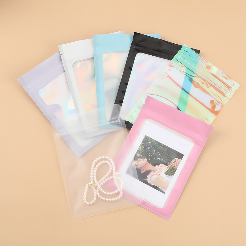 Manufacturer Laser Ziplock Bag Idol Peripheral Small Card Colorful Self-Adhesive Bag Jewelry Mobile Phone Chain Universal Thickened Storage Bag