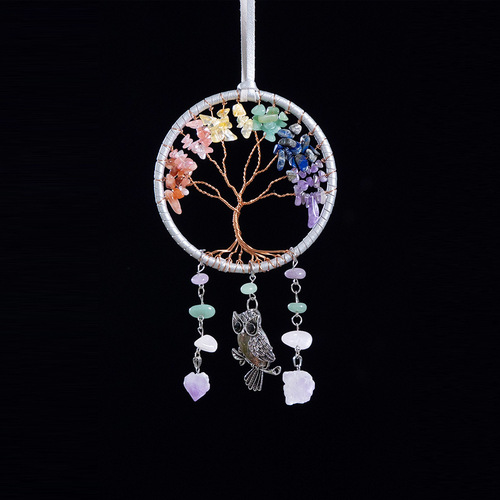 Owl Pendant Raw Stone Semi-Precious Stone Cross-Border Supply Jade Craftsmanship Owl Pendant for Women as a Gift