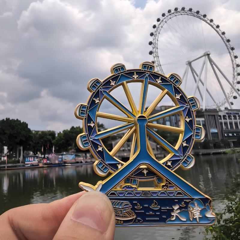 天津金属冰箱贴定 制创意旋转烤漆冰箱贴旅游景区地标文创冰箱贴|undefined