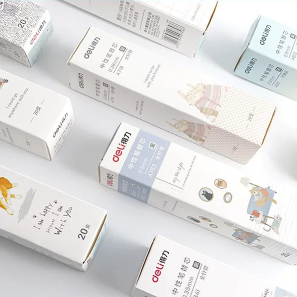 Deli stationery cartoon Rod student neutral refill 0.35/0.38/0.5mm full needle tube neutral refill