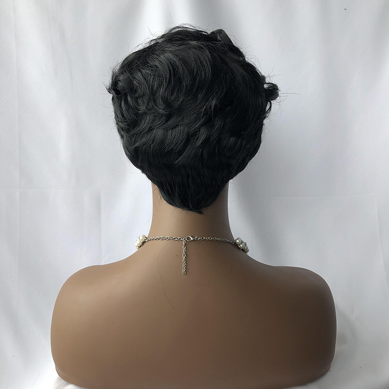 Amazonas Europa y América pelucas de moda floja damas inclinadas franjas curvas fibra química pelucas de cabeza completa fábrica en stock