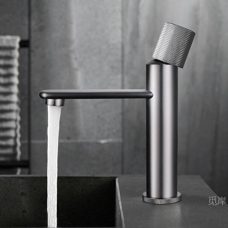 Grifo Mezclador de Lavabo de Baño de Cobre, Agua Fría y Caliente image 3