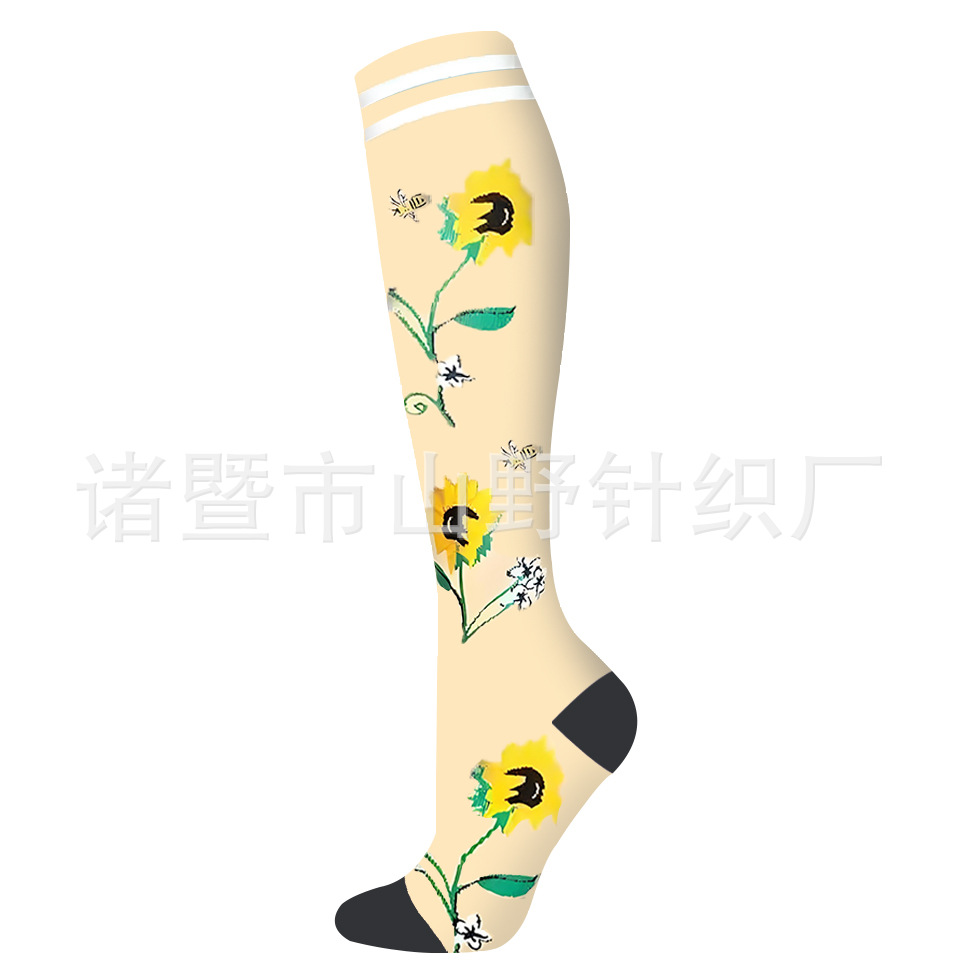 Calcetines Largos de Compresión Deportivos 200N de Nailon, Respirable y Absorción del Sudor, para Correr image 188
