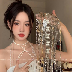 银色金属蝴蝶腰链女小众高级感复古腰带波西米亚风链条配裙子装饰