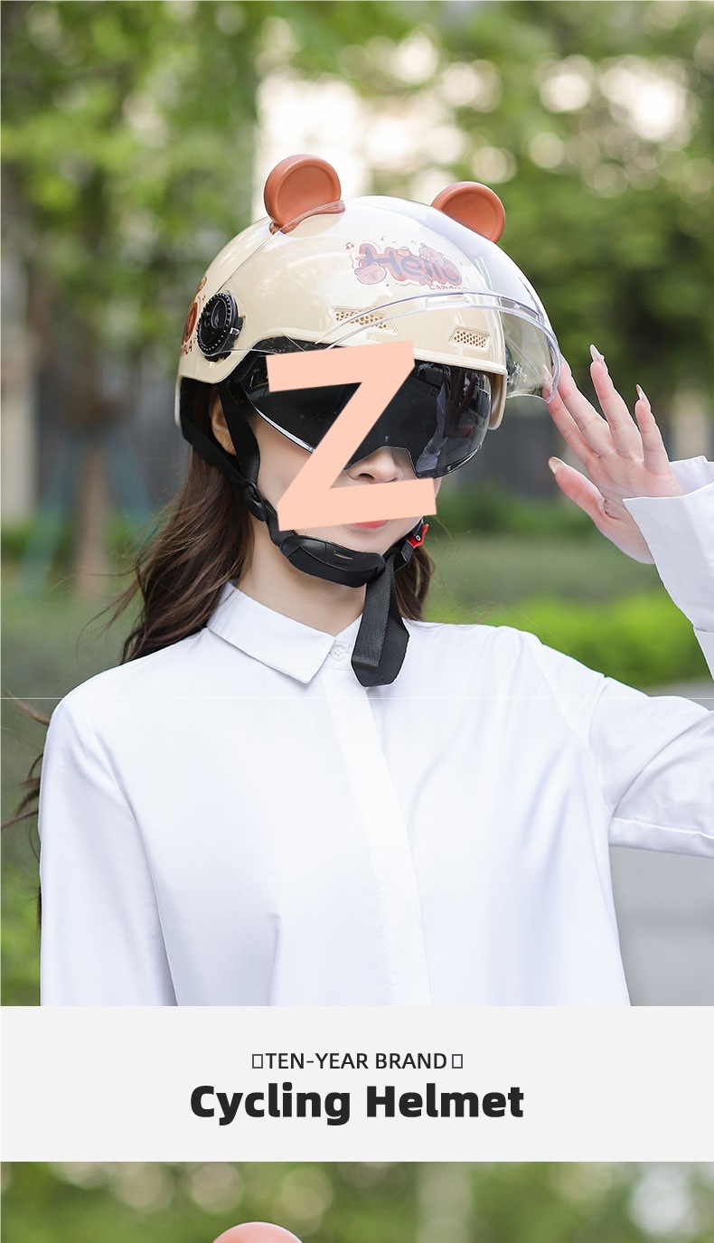 2025 New Helmet Electric Motorcycle Women Men Double Visor Summer