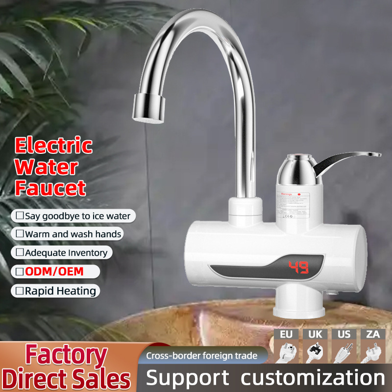 Amazon Cross-Border Electric Hot Water Faucet Hot and Cold Dual-Use Digital Display Household Instant Heating Faucet Foreign Trade Wholesale