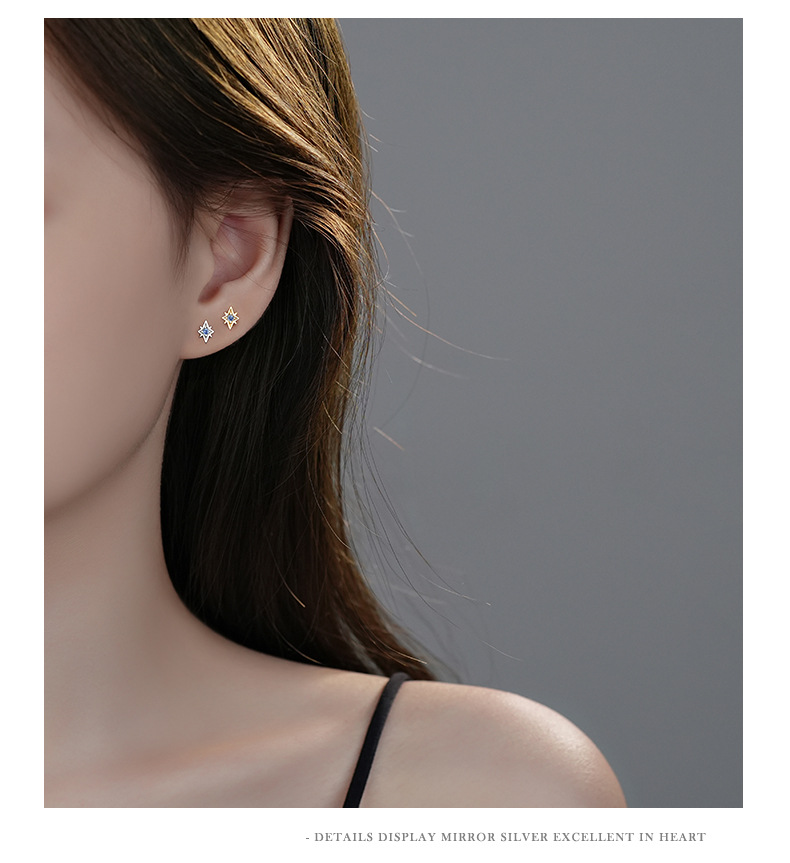 Small Stud Earrings Classification 1 Piece Quantity 1 Piece 925 Sterling Silver 925 Sterling Silver Earrings Sun Star Moon Small Stud Earrings
