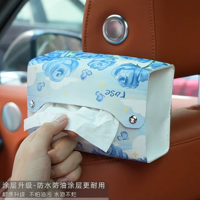 hanging chair back car armrest | Car tissue box/set - blue-demon