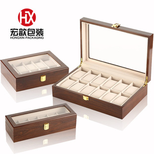 Factory Direct Sales In-Stock Paint Box Brown Enamel Paint Storage Box Wooden Watch Box Multi-Watch Slot Watch Box Gift Box