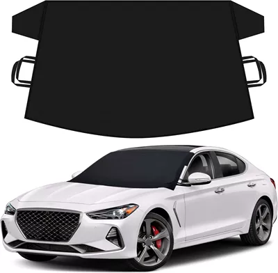 Car snow shield Sunscreen, Heat Insulation Front Snow - black-universal-snow-cover-600d-oxford-fabric-with-black-coating-small-size-double-elastic-140160107