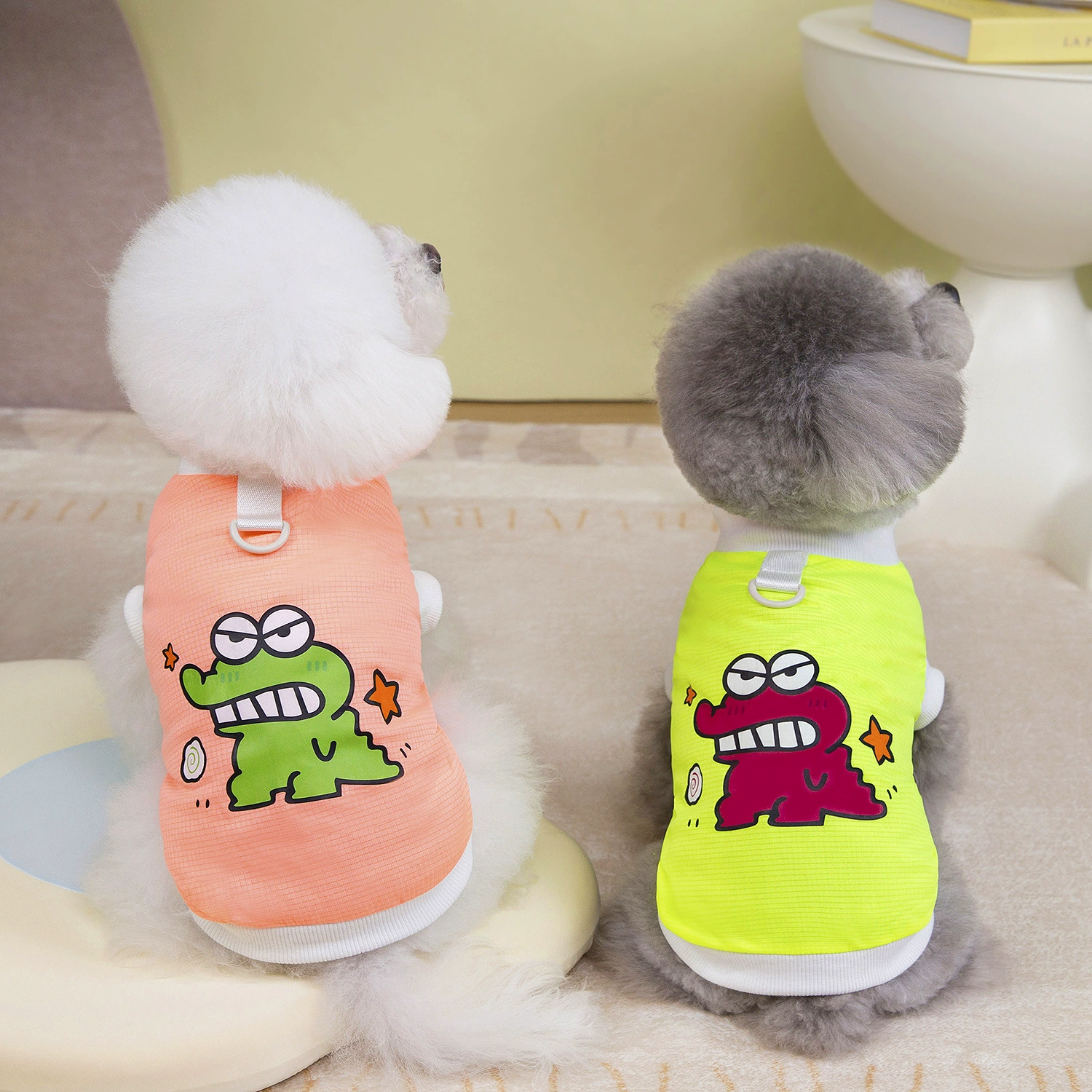 25 быстрых сухих жилетов динозавров сетка солнцезащитный крем маленький крокодиловый топ с буксировкой пряжки тонкий подходит для маленьких кошек и собак